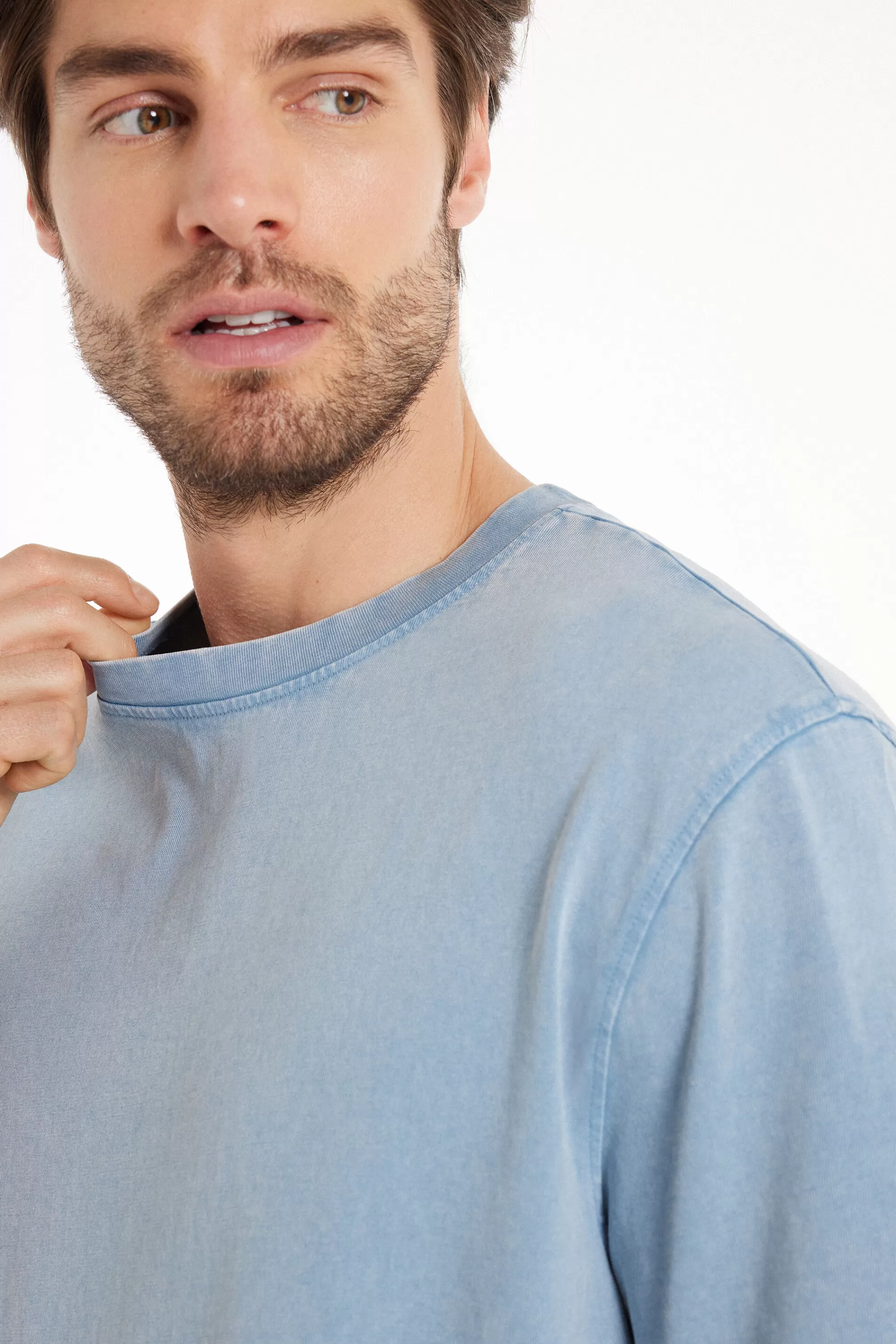 Clearance T-Shirt Girocollo In Cotone Delavé - T-shirt E Magliette - Uomo | T-shirt e Magliette