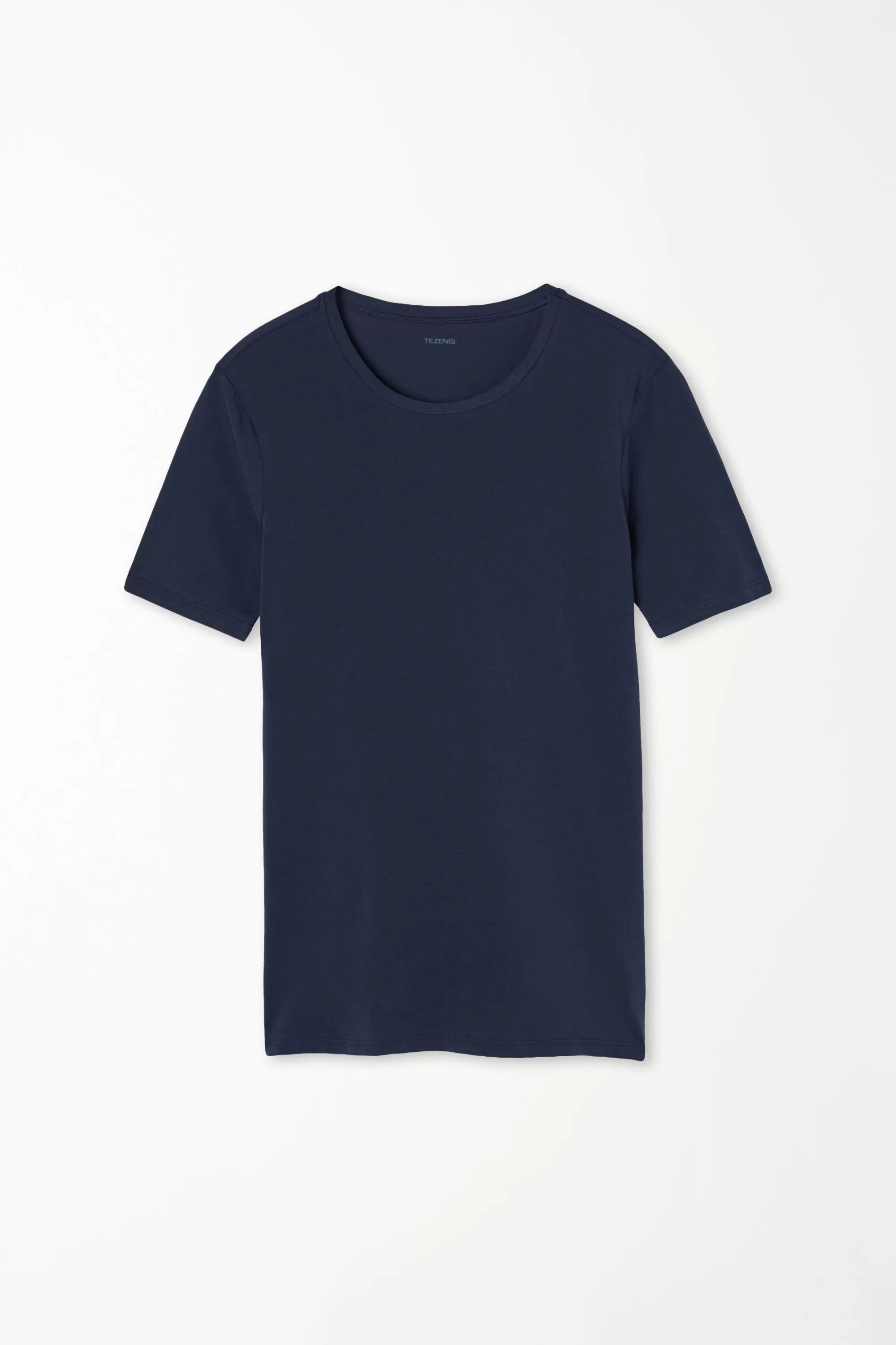 Fashion T-shirt Girocollo In Cotone Elasticizzato - Magliette Maniche Corte - Donna | Top e T-shirt | Magliette maniche corte
