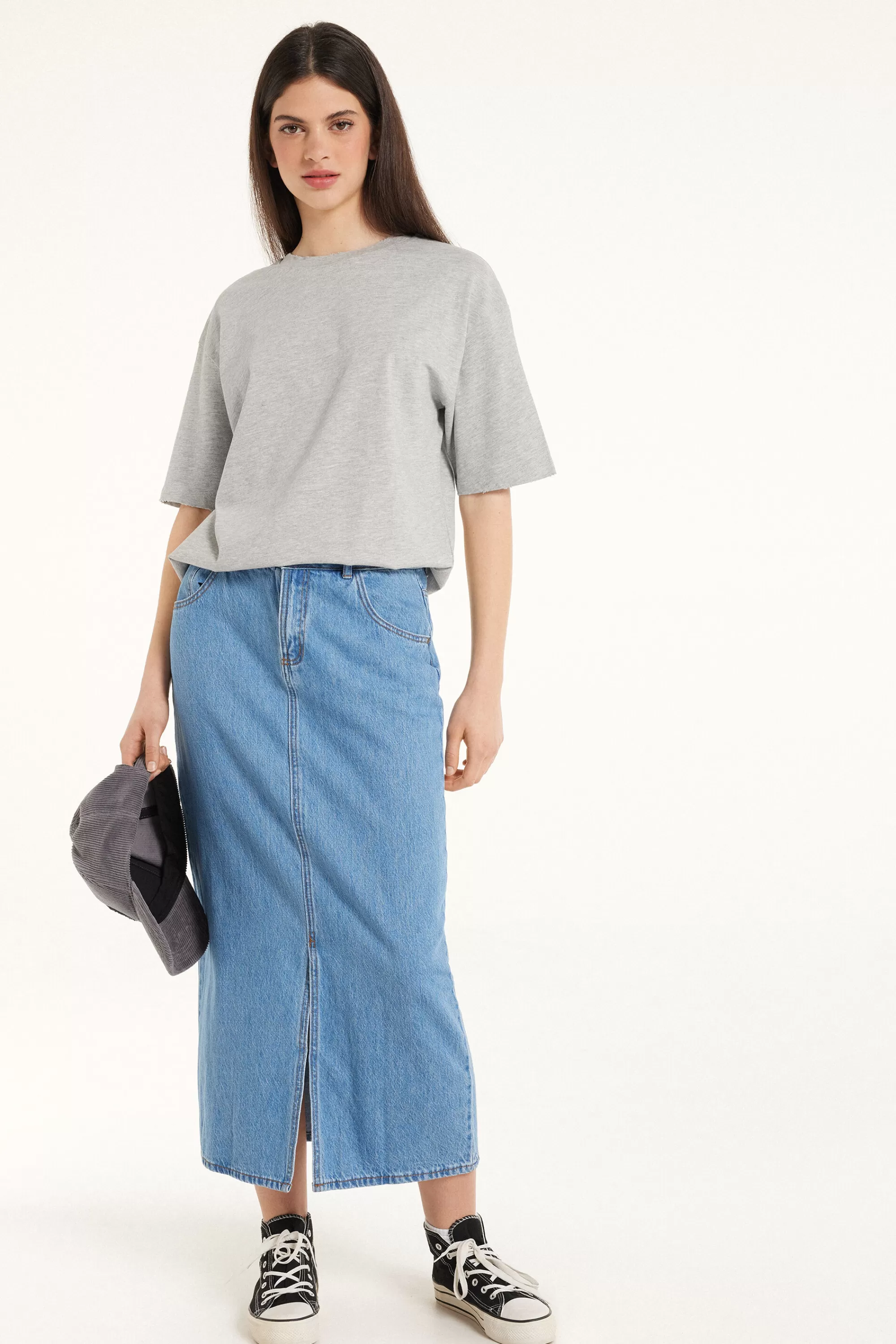 Best Sale T-Shirt In Cotone A Girocollo Con Strappi - Magliette Maniche Corte - Donna | Magliette maniche corte