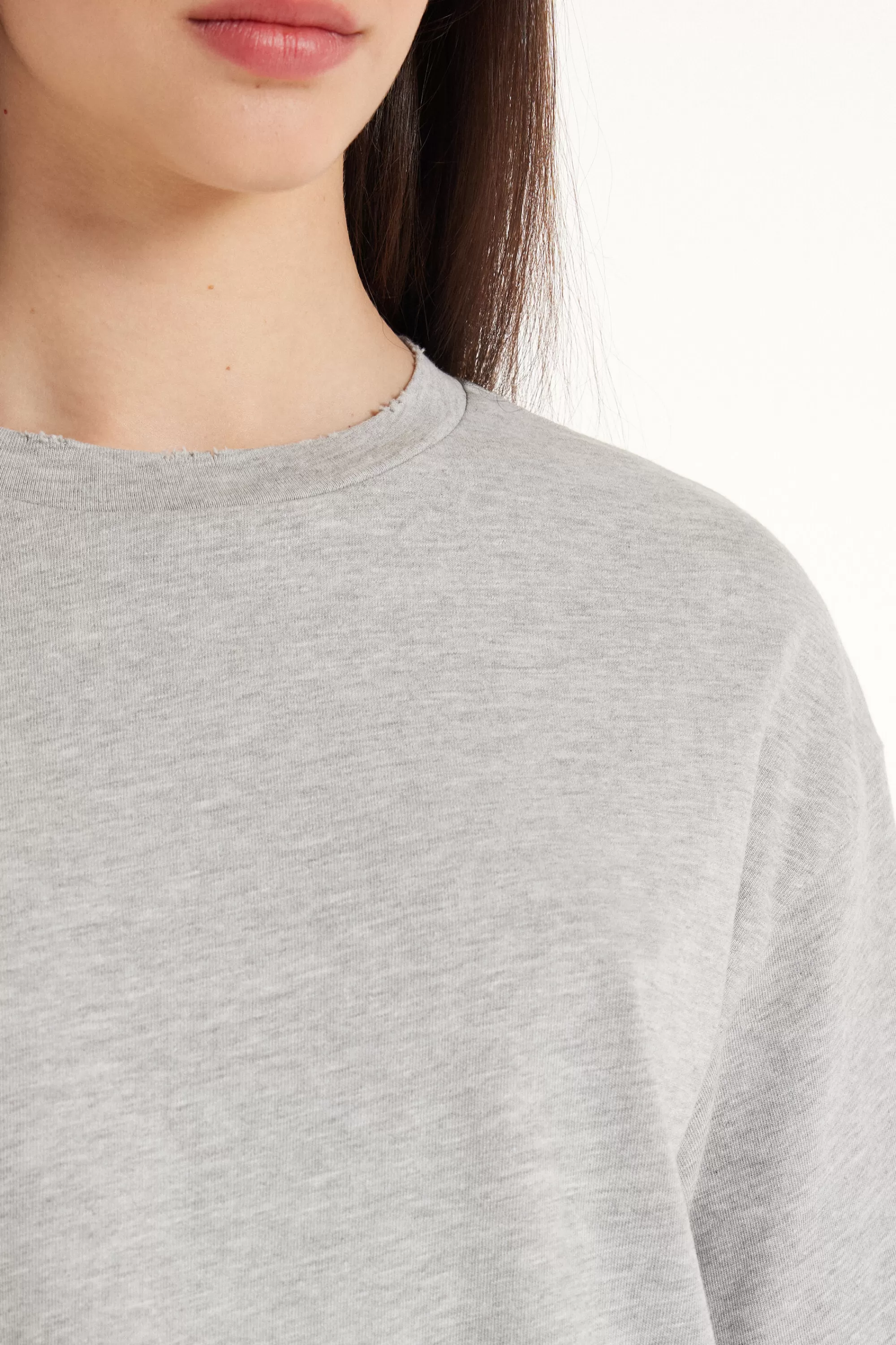 Best Sale T-Shirt In Cotone A Girocollo Con Strappi - Magliette Maniche Corte - Donna | Magliette maniche corte