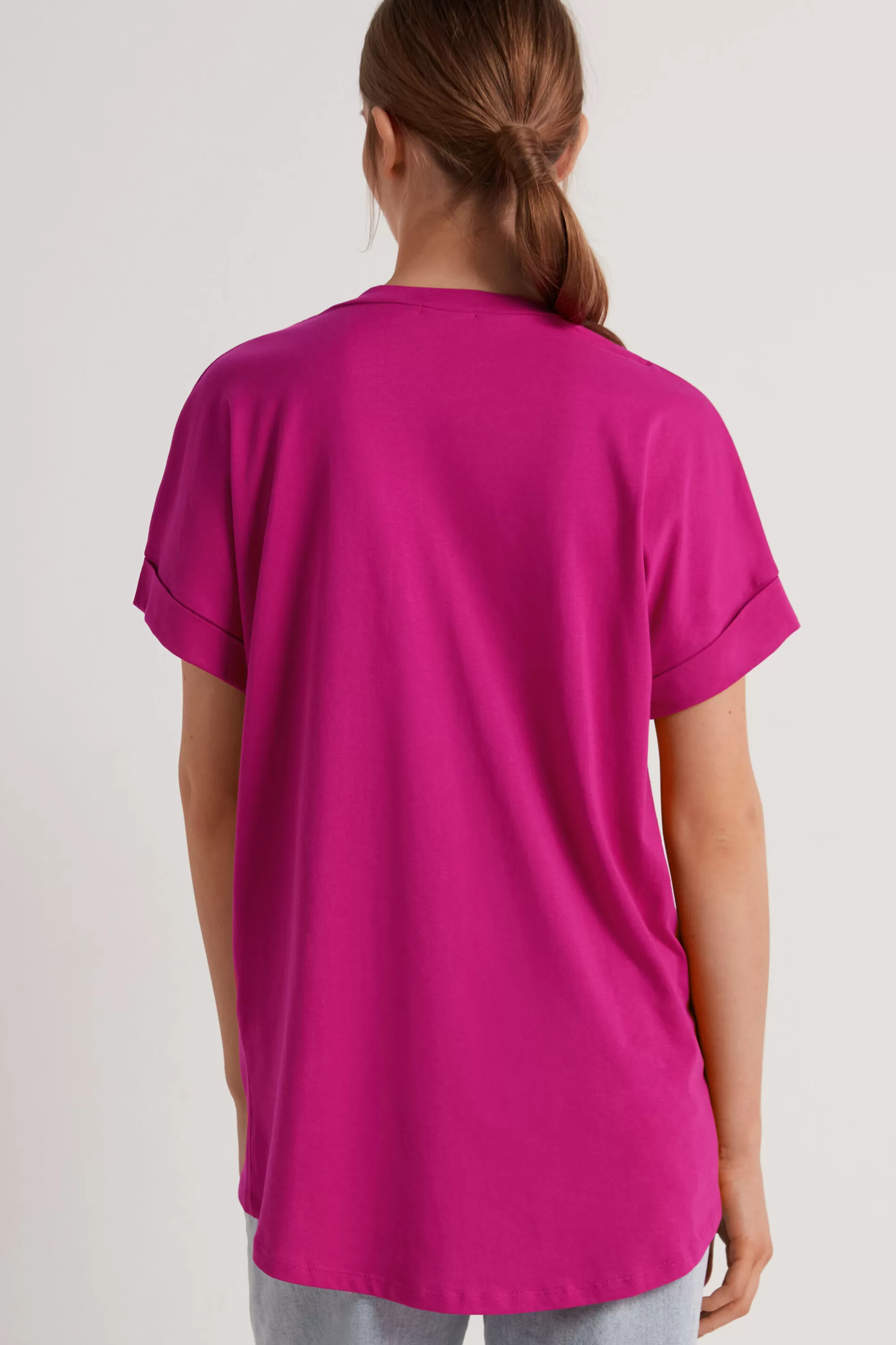 Flash Sale T-Shirt In Cotone Con Risvolto Kimono - Magliette Maniche Corte - Donna | Top e T-shirt | Magliette maniche corte