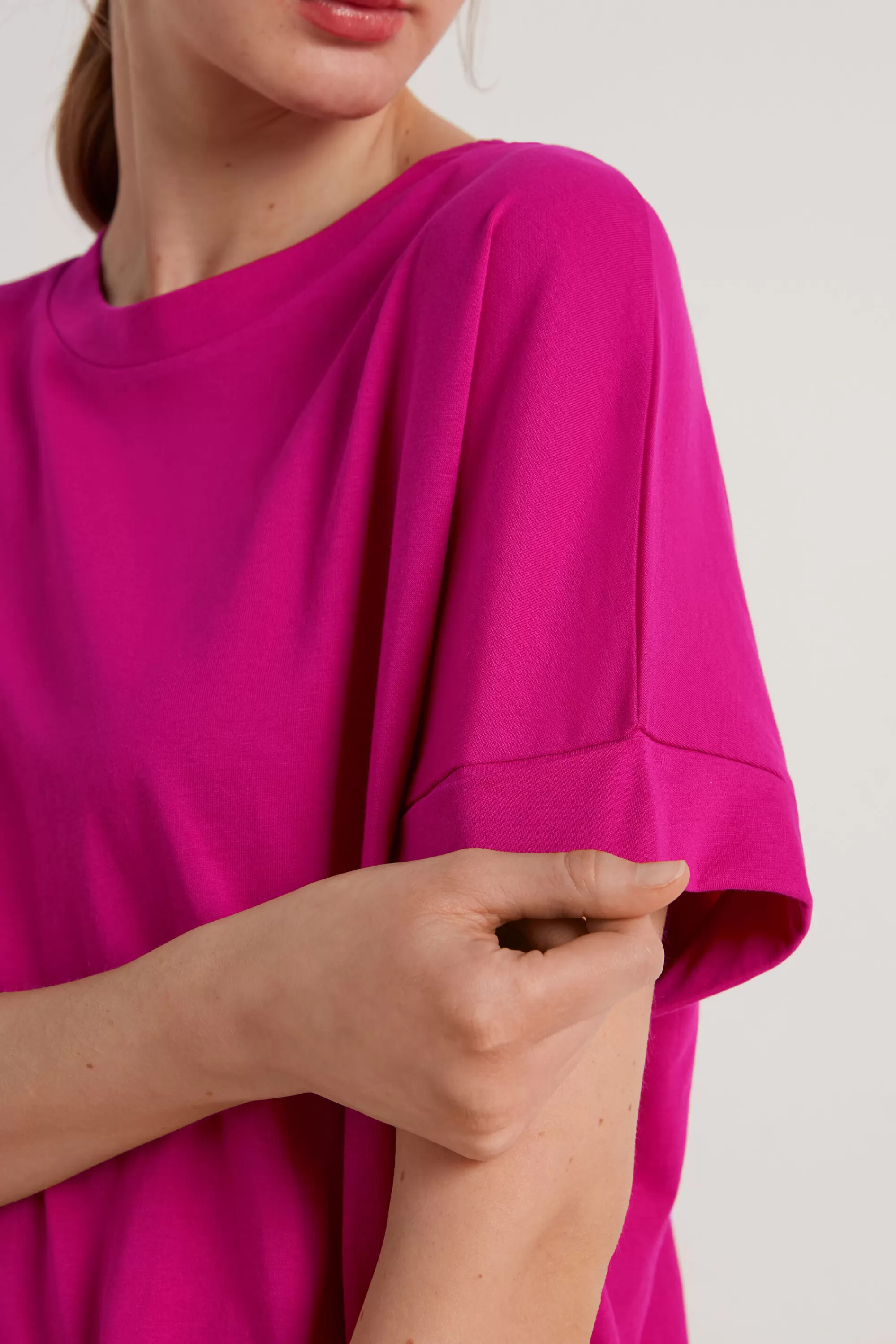 Flash Sale T-Shirt In Cotone Con Risvolto Kimono - Magliette Maniche Corte - Donna | Top e T-shirt | Magliette maniche corte