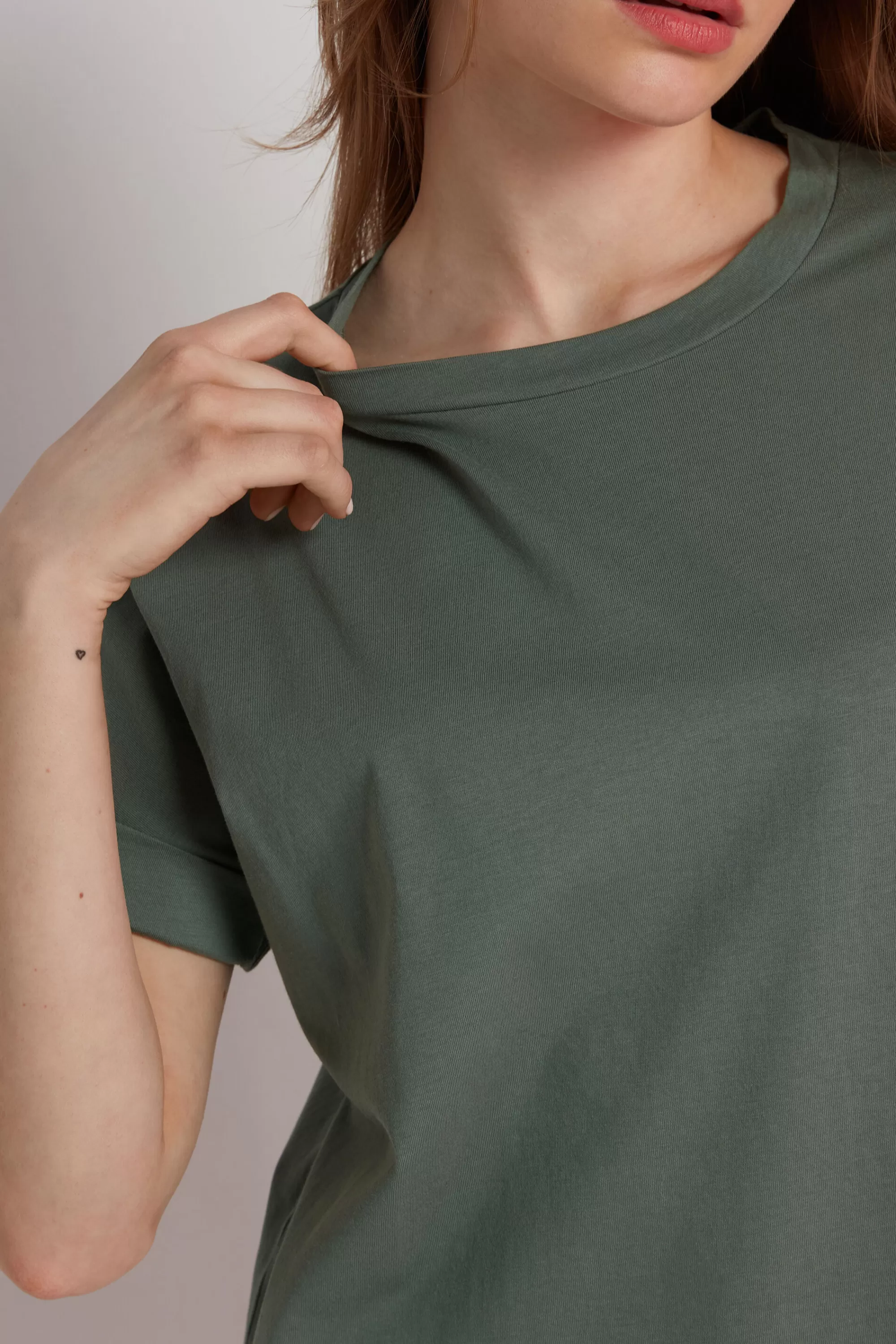 Store T-Shirt In Cotone Con Risvolto Kimono - Magliette Maniche Corte - Donna | Top e T-shirt | Magliette maniche corte
