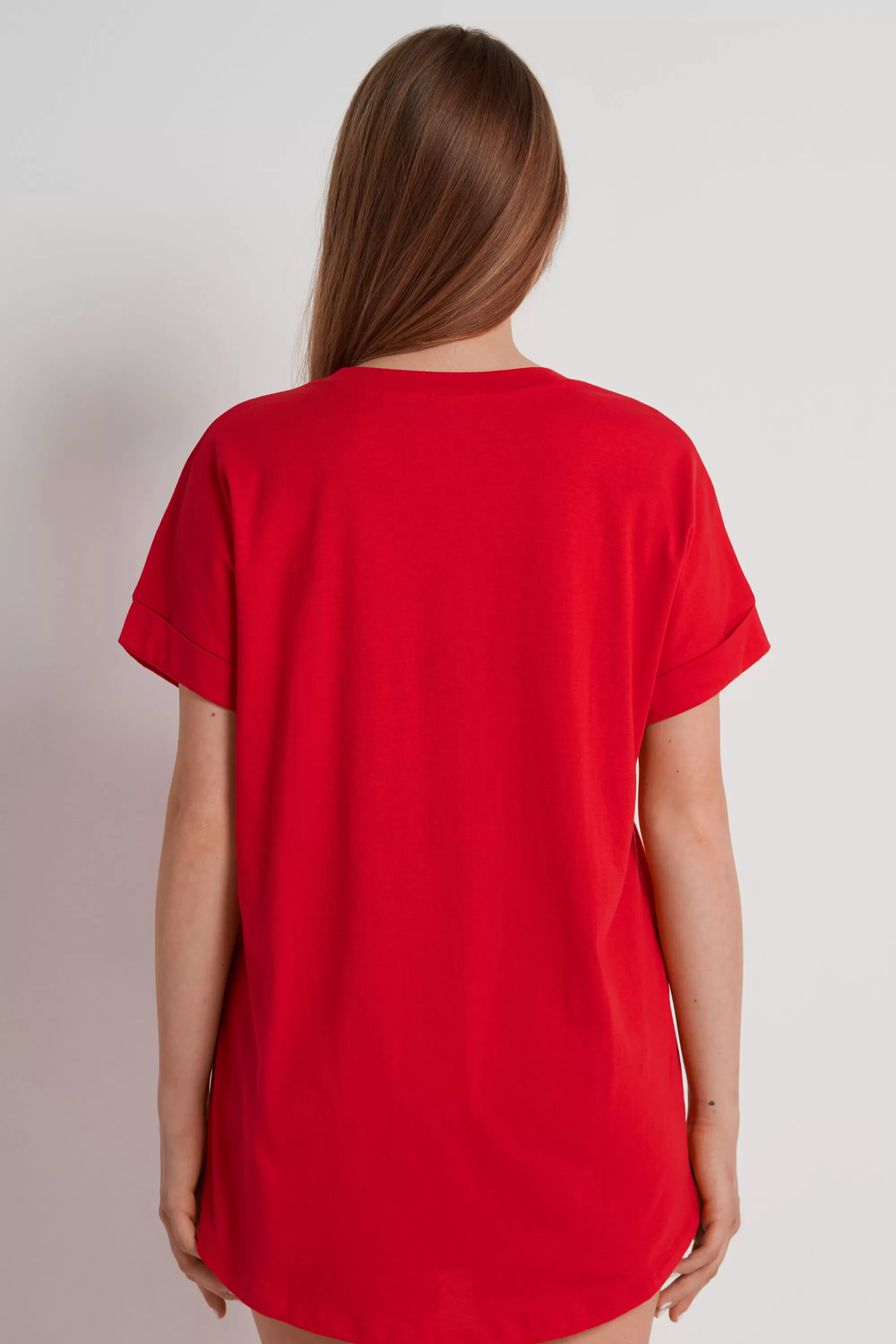 Discount T-Shirt In Cotone Con Risvolto Kimono - Magliette Maniche Corte - Donna | Top e T-shirt | Magliette maniche corte