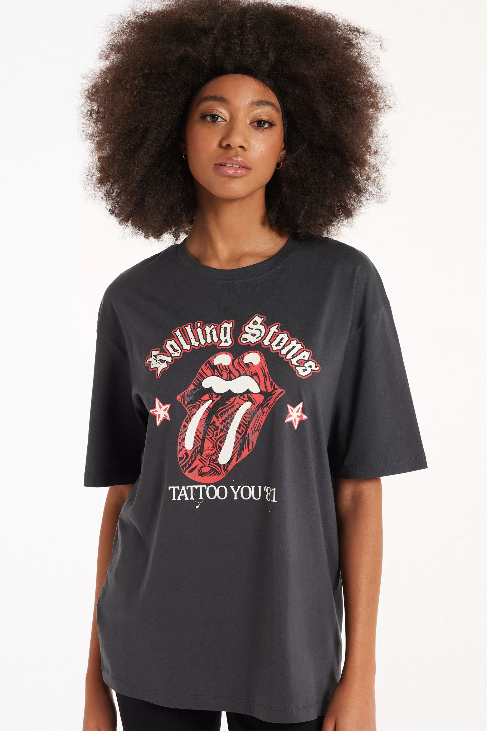 Hot T-Shirt In Cotone Con Stampa Rolling Stones Unisex - Magliette Maniche Corte - Donna | Magliette maniche corte
