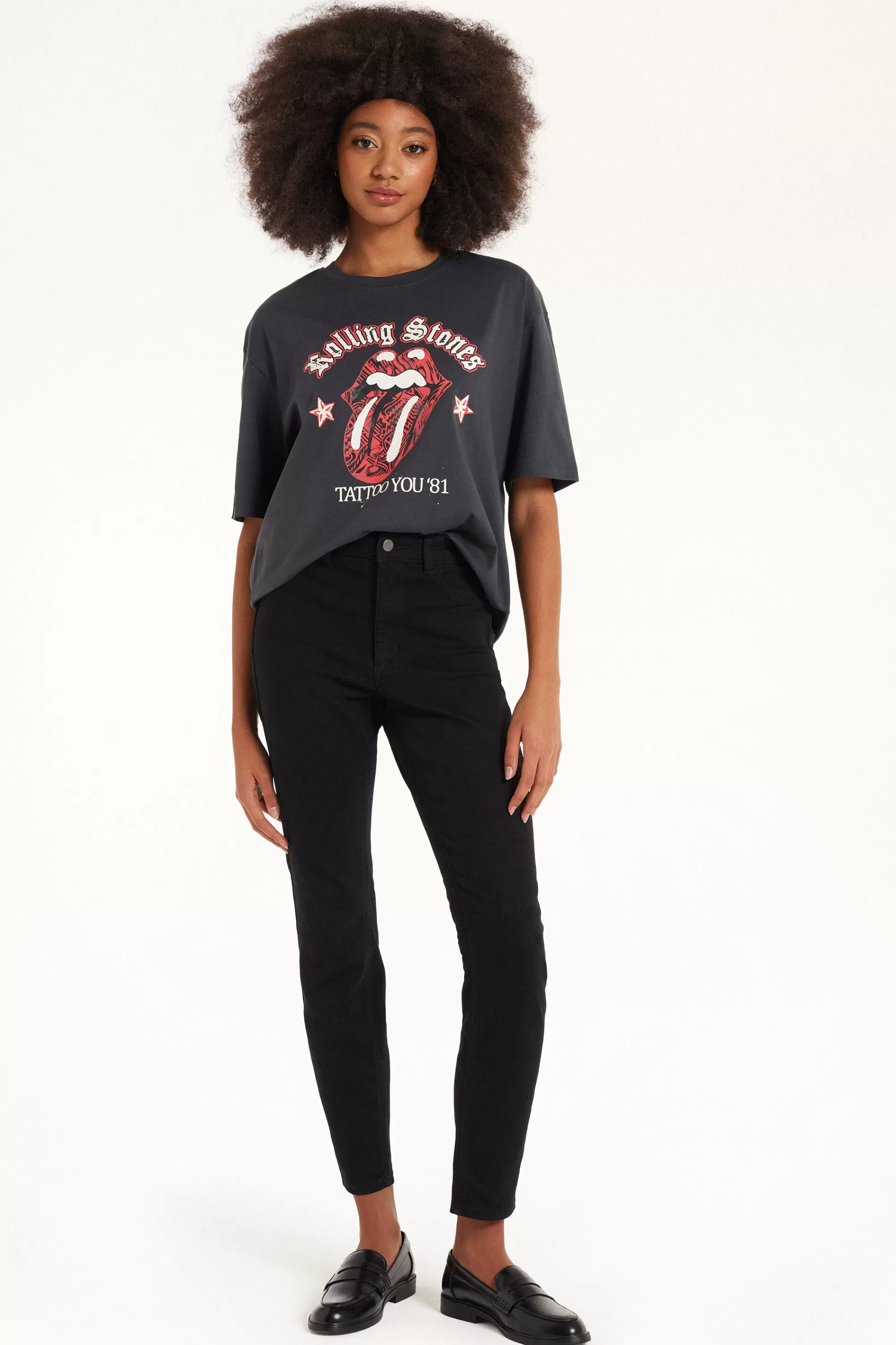 Hot T-Shirt In Cotone Con Stampa Rolling Stones Unisex - Magliette Maniche Corte - Donna | Magliette maniche corte