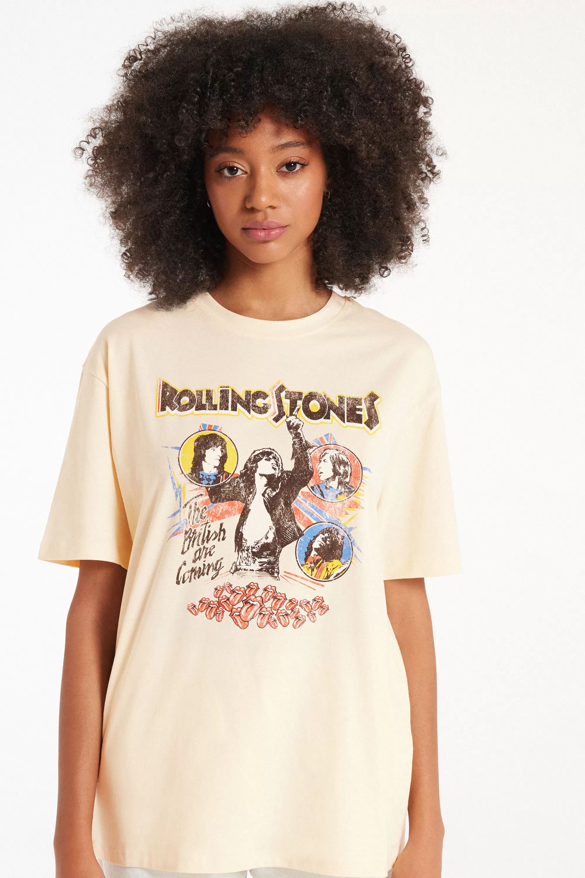 Hot T-Shirt In Cotone Con Stampa Rolling Stones Unisex - Magliette Maniche Corte - Donna | Magliette maniche corte