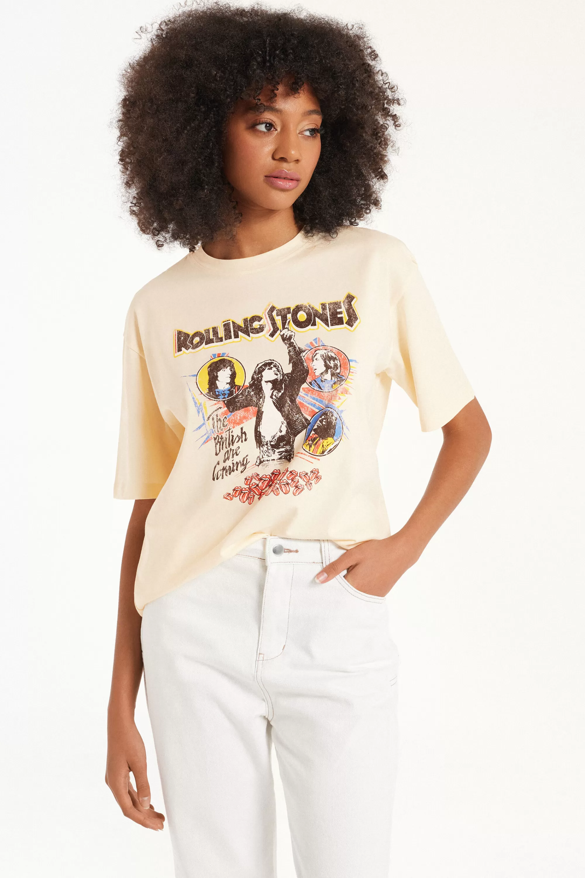 Hot T-Shirt In Cotone Con Stampa Rolling Stones Unisex - Magliette Maniche Corte - Donna | Magliette maniche corte