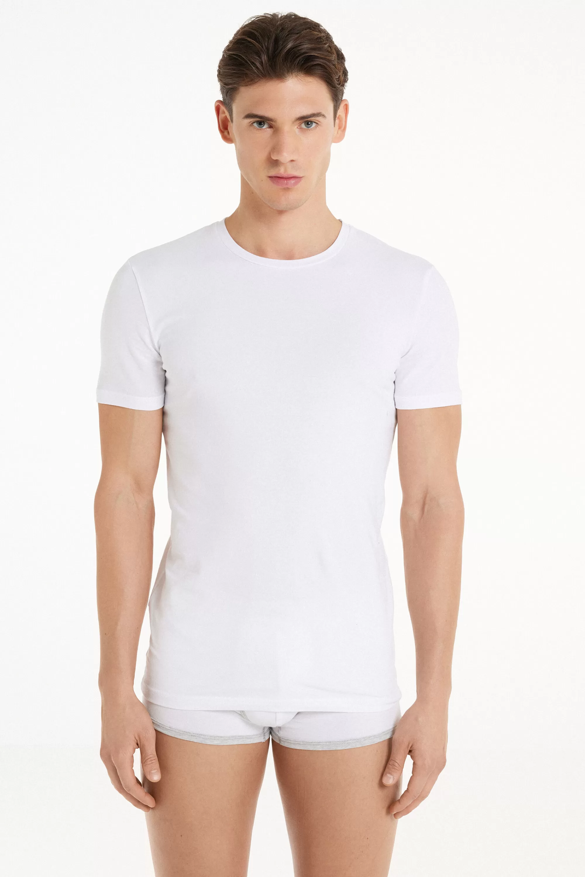 New T-Shirt In Cotone Elasticizzato - T-shirt E Magliette - Uomo | T-shirt e Magliette