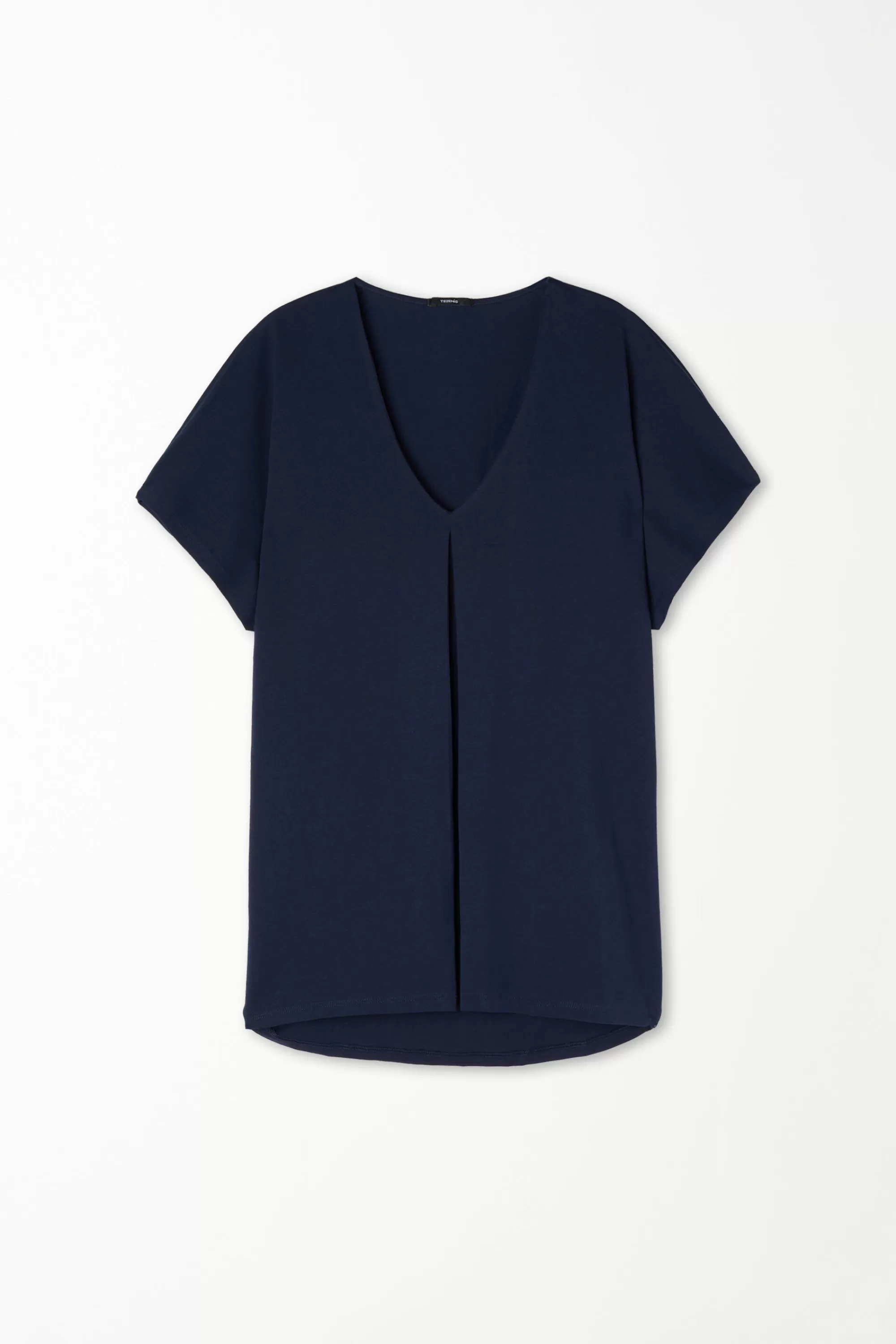 Shop T-Shirt Scollo A V Con Pince In Cotone - Magliette Maniche Corte - Donna | Magliette maniche corte