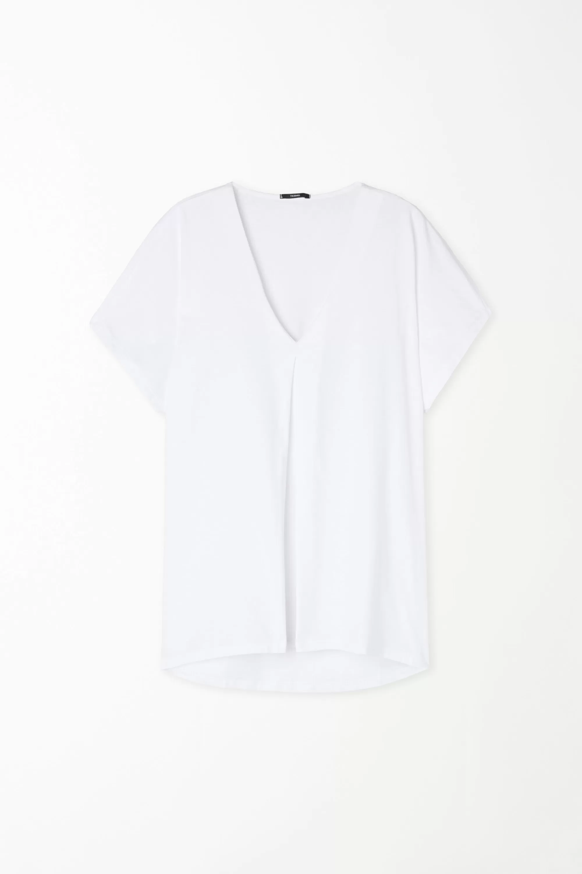 Discount T-Shirt Scollo A V Con Pince In Cotone - Magliette Maniche Corte - Donna | Magliette maniche corte