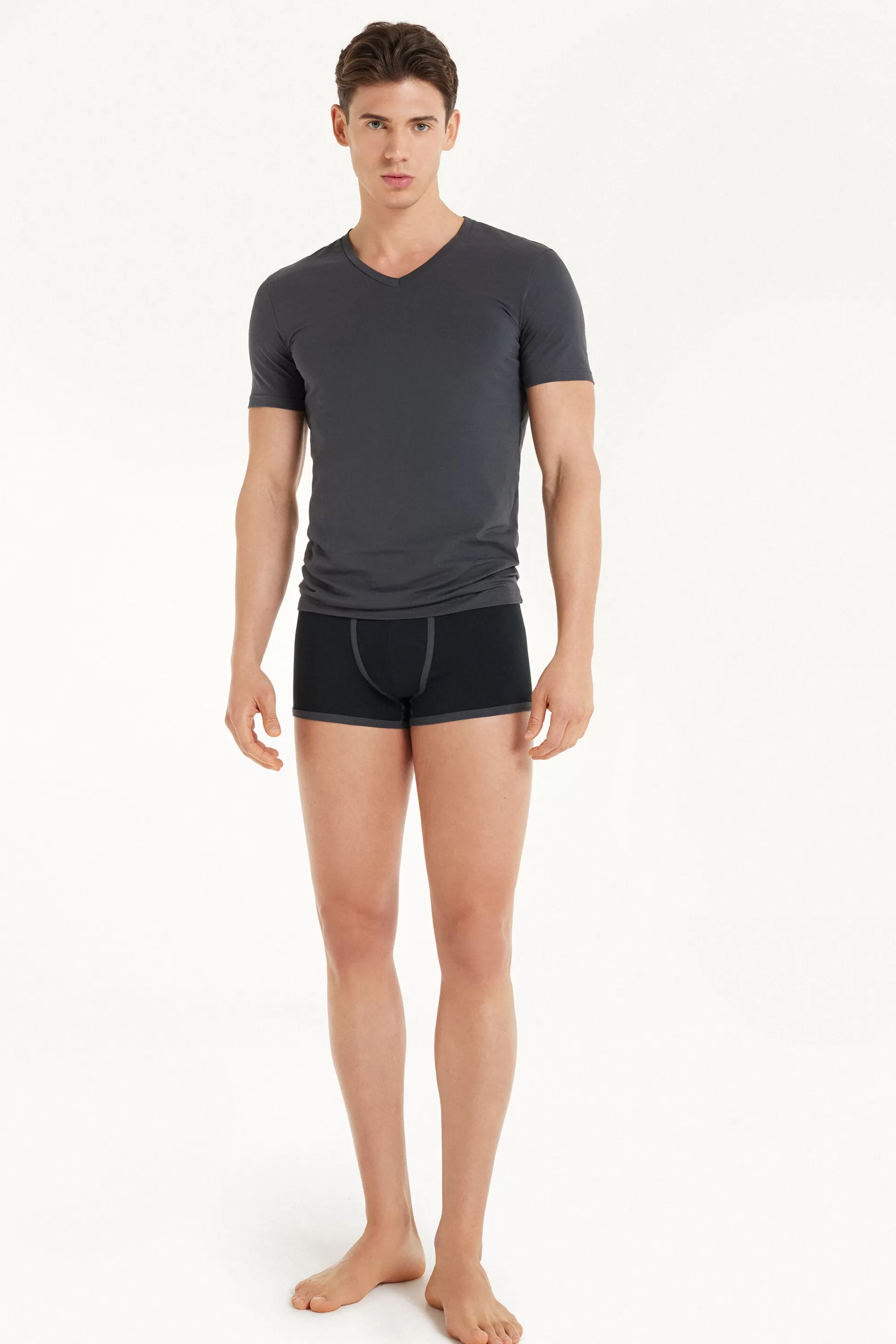 Flash Sale T-shirt Scollo A V In Cotone Elasticizzato - T-shirt E Magliette - Uomo | T-shirt e Magliette
