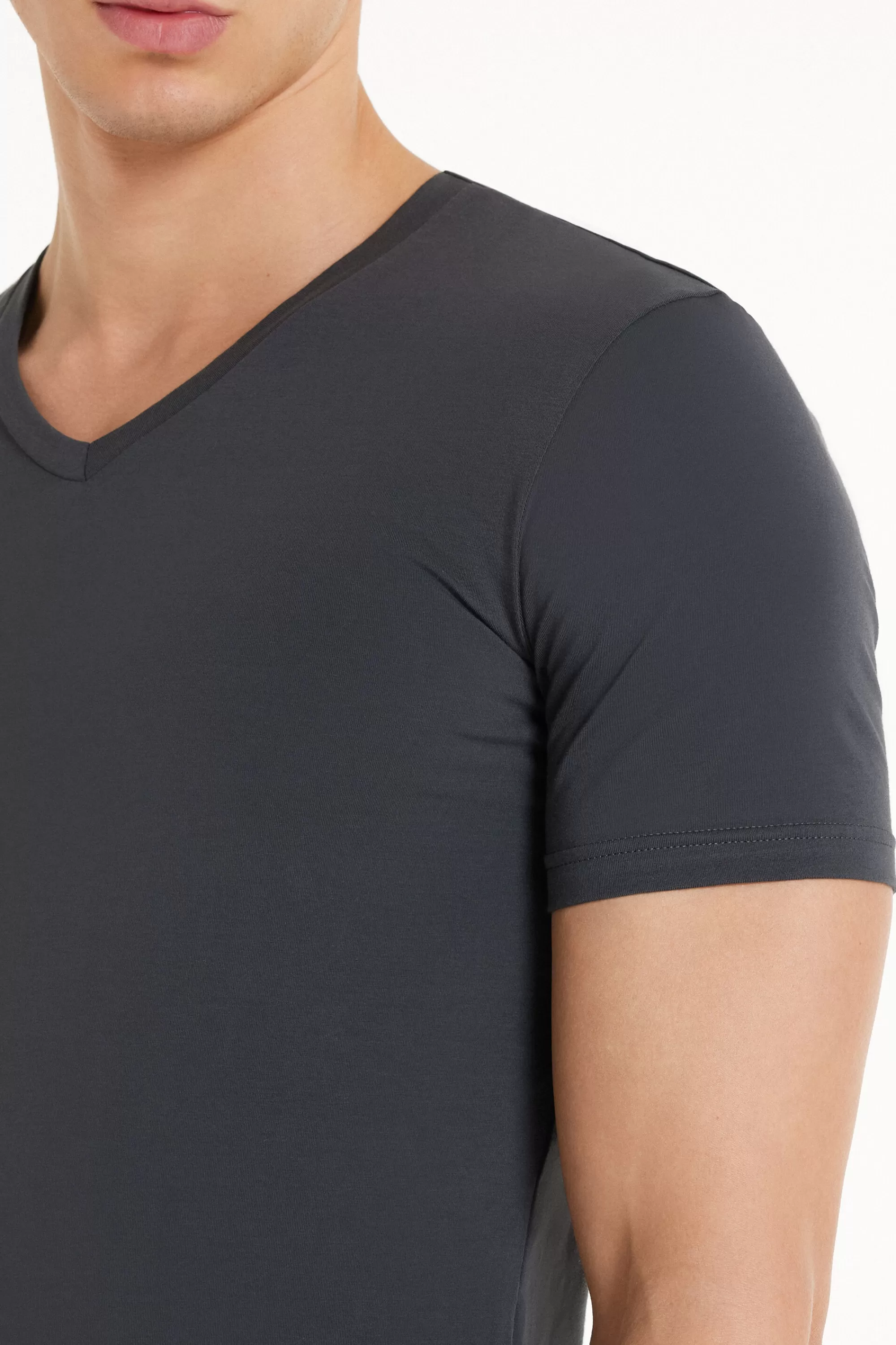Flash Sale T-shirt Scollo A V In Cotone Elasticizzato - T-shirt E Magliette - Uomo | T-shirt e Magliette