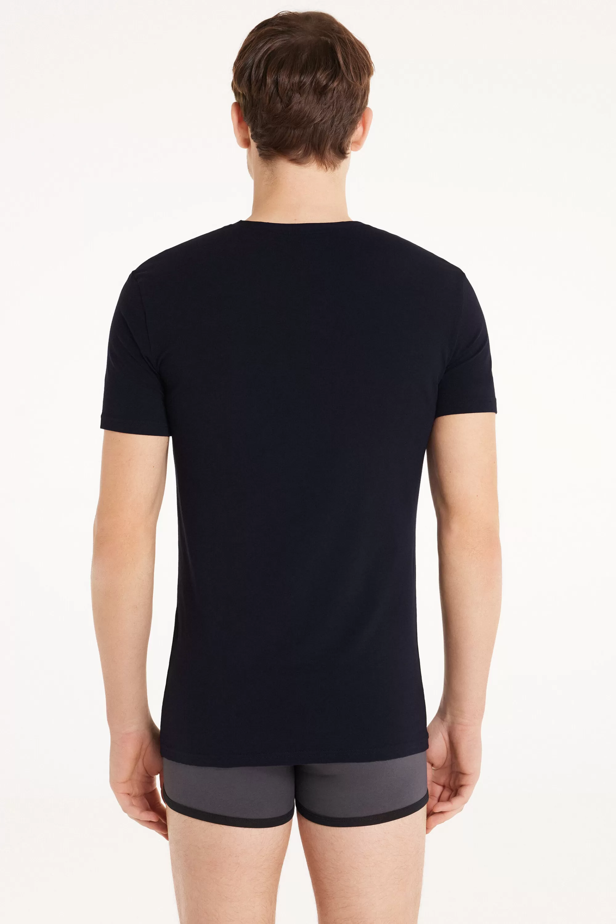Hot T-shirt Scollo A V In Cotone Elasticizzato - T-shirt E Magliette - Uomo | T-shirt e Magliette