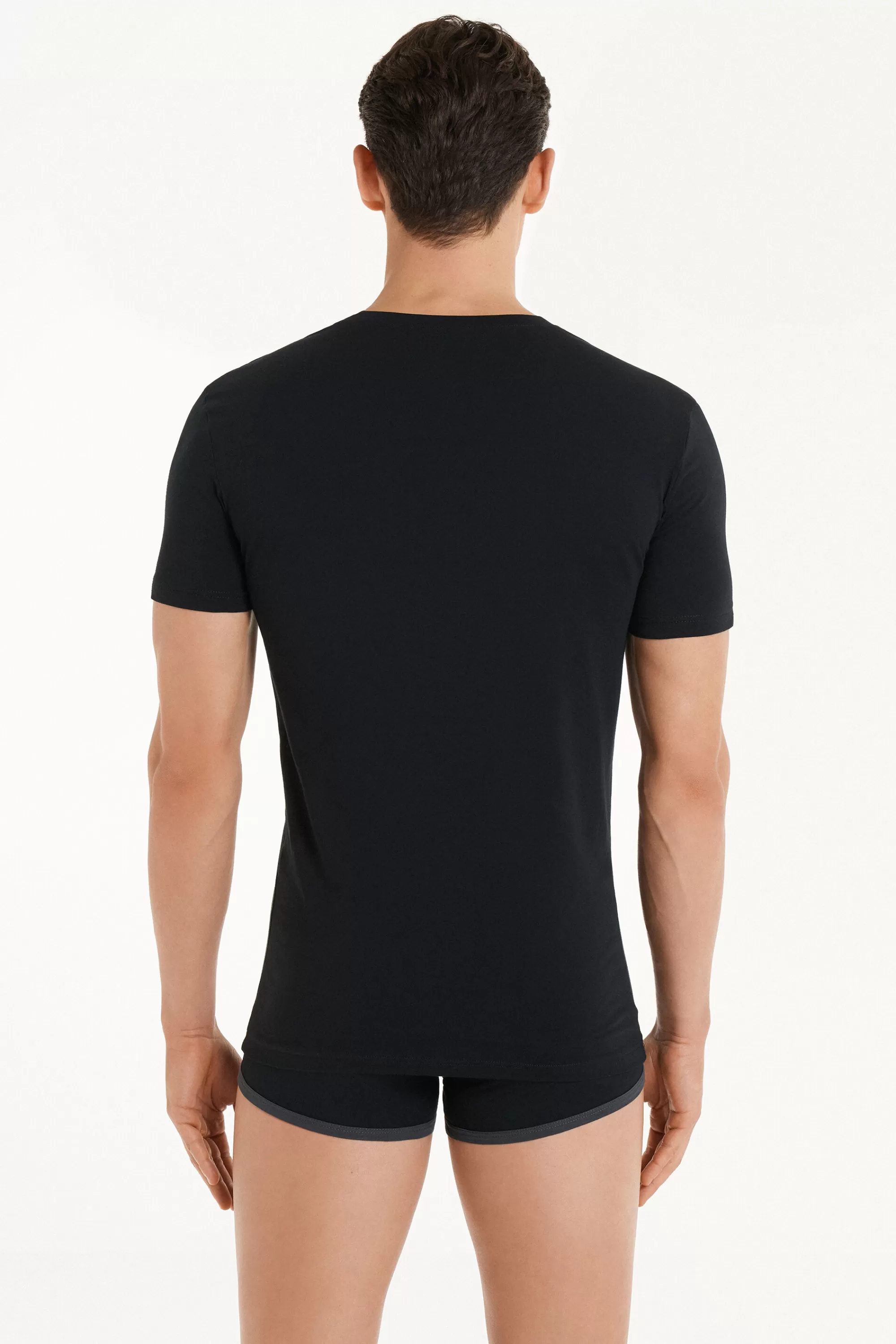 Sale T-shirt Scollo A V In Cotone Elasticizzato - T-shirt E Magliette - Uomo | T-shirt e Magliette