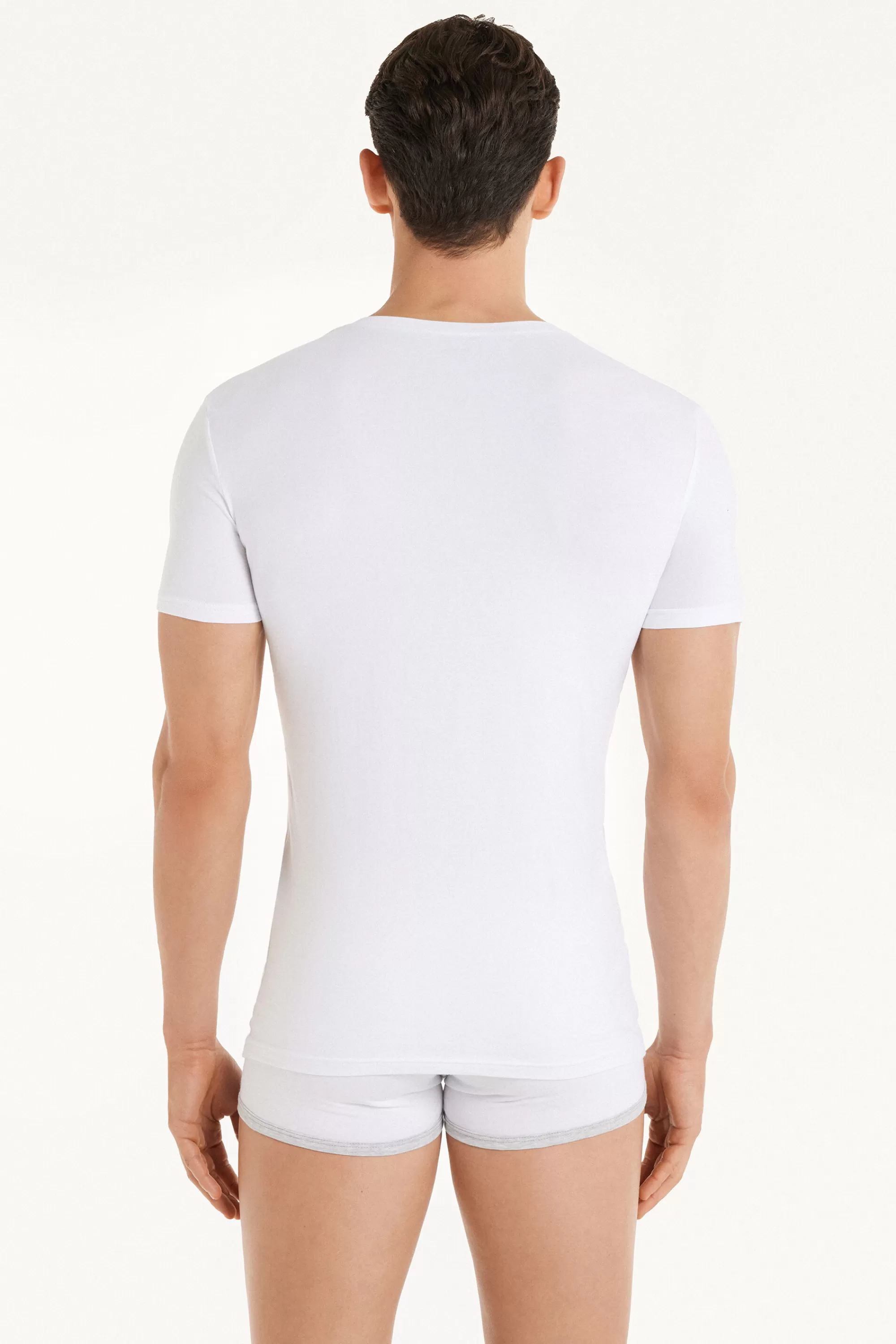 Outlet T-shirt Scollo A V In Cotone Elasticizzato - T-shirt E Magliette - Uomo | T-shirt e Magliette
