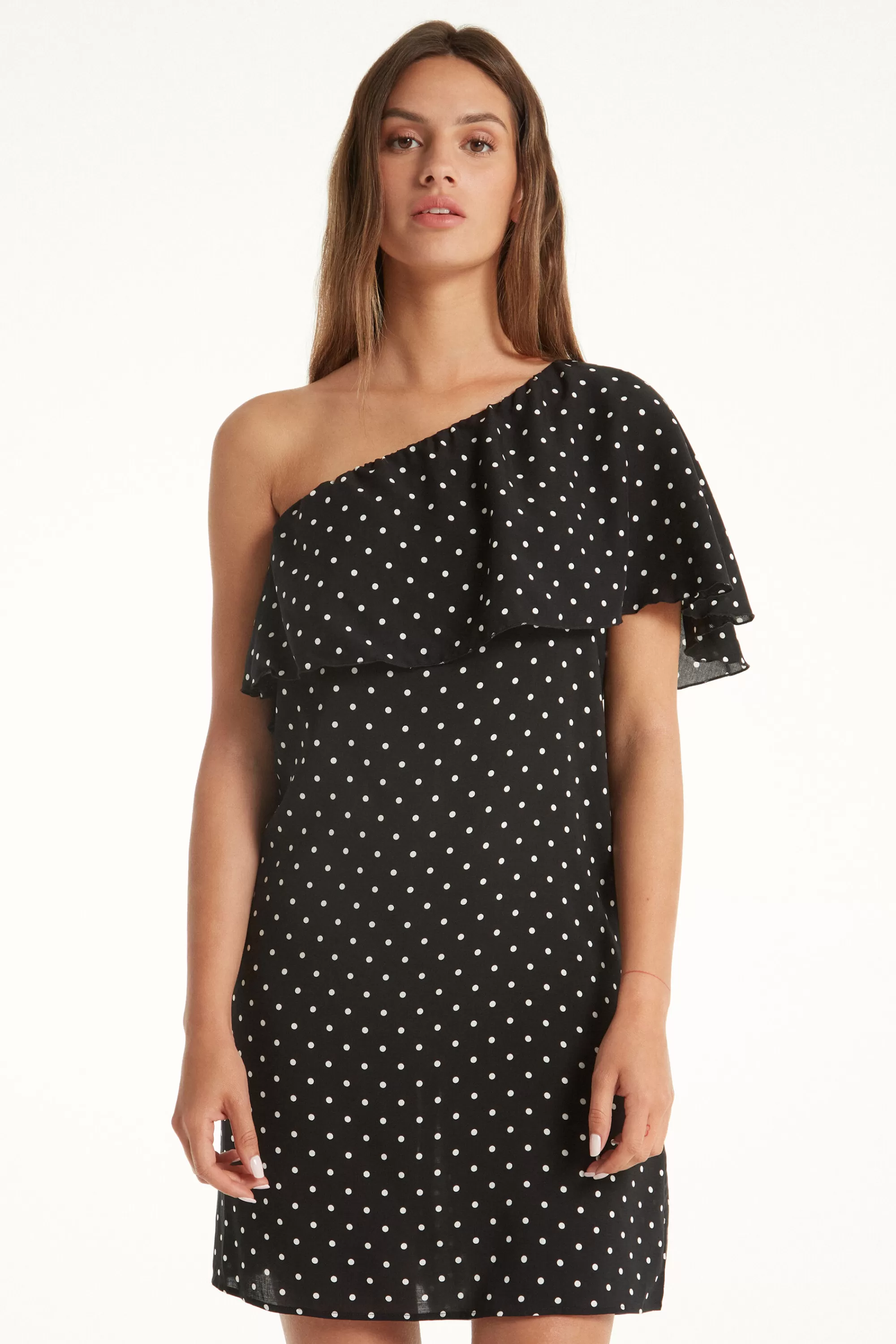 Clearance Vestito Corto Monospalla Tela Viscosa - Vestiti E Tute - Donna | Vestiti e Tute