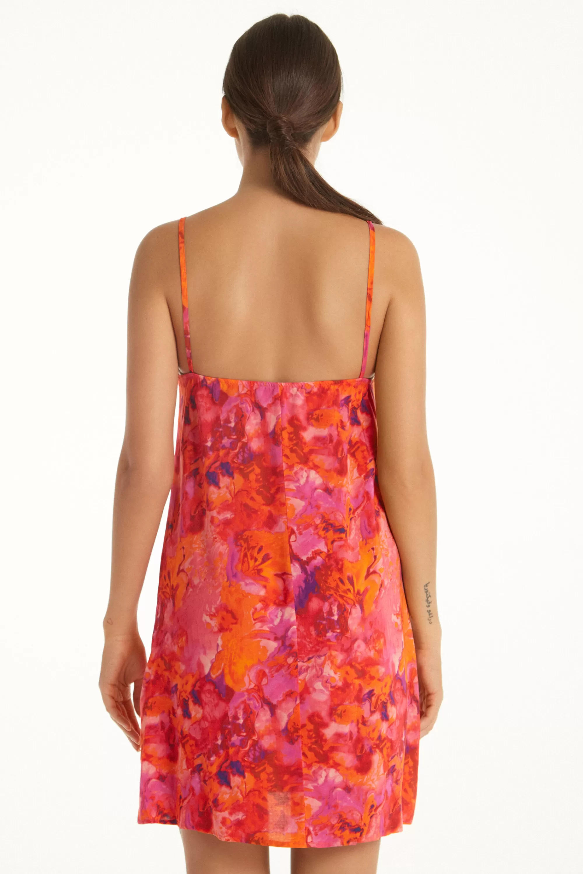 New Vestito Corto Svasato In Tela Di Viscosa - Vestiti E Tute - Donna | Vestiti e Tute