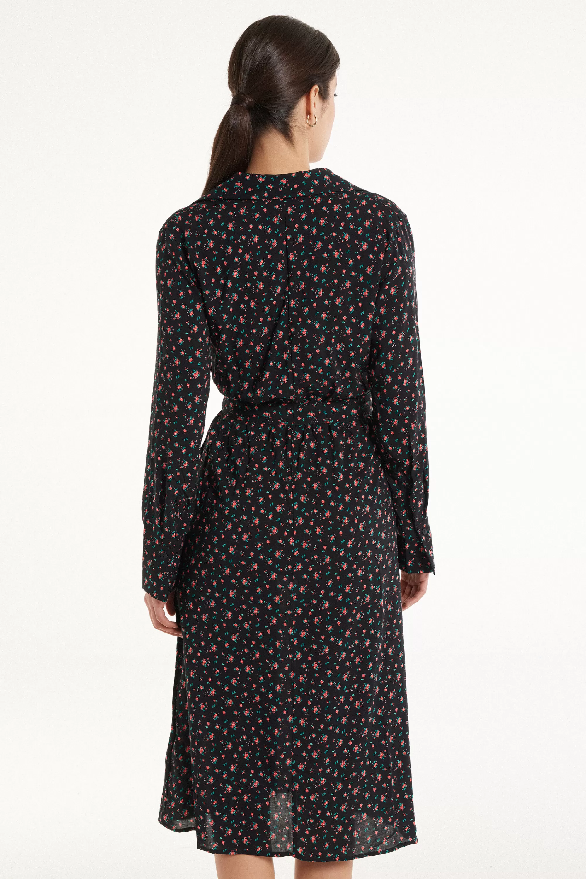 New Vestito Lungo In Tela Viscosa Con Fusciacca - Vestiti E Tute - Donna | Vestiti e Tute