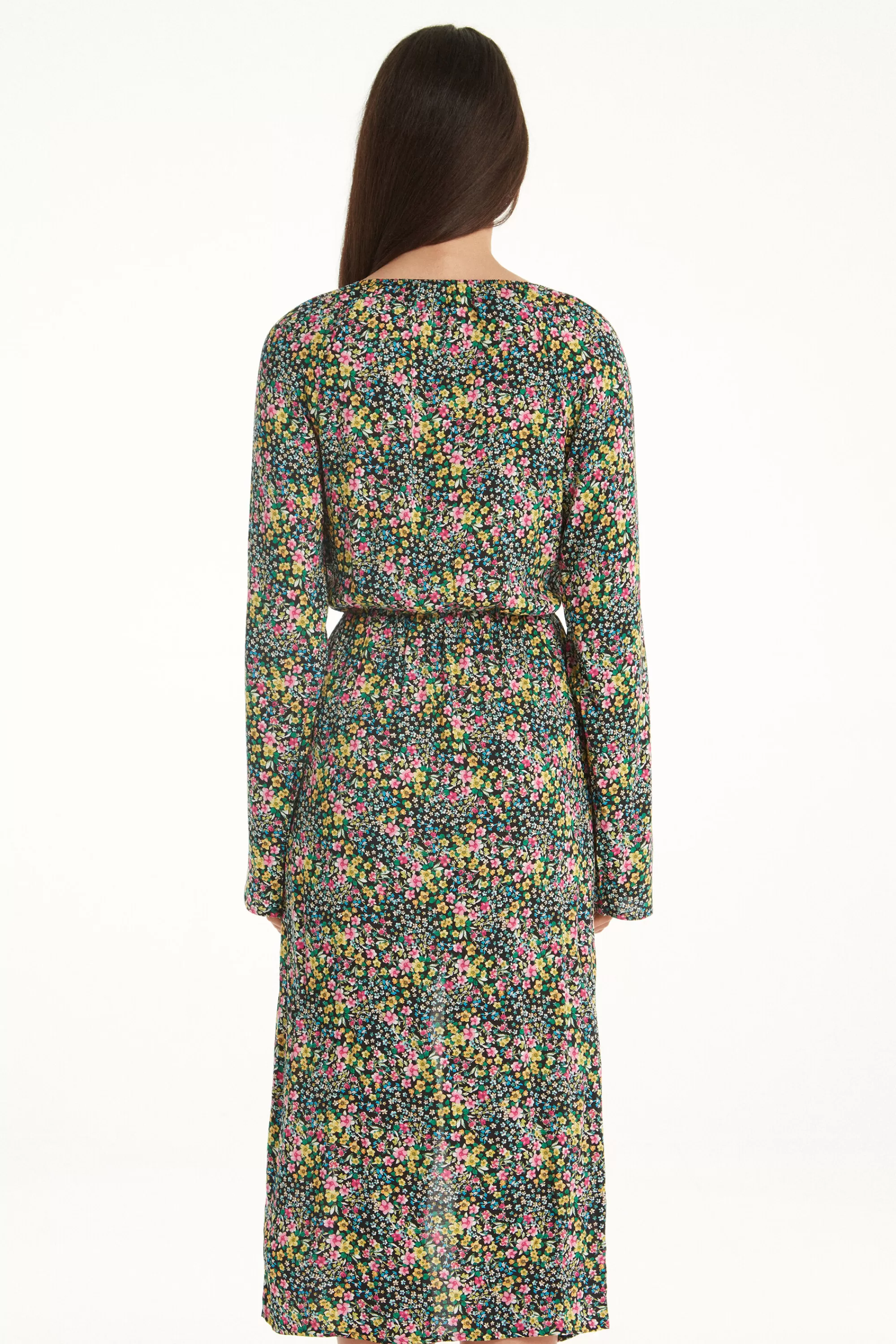 Sale Vestito Midi Maniche Lunghe Tela Viscosa - Vestiti E Tute - Donna | Vestiti e Tute
