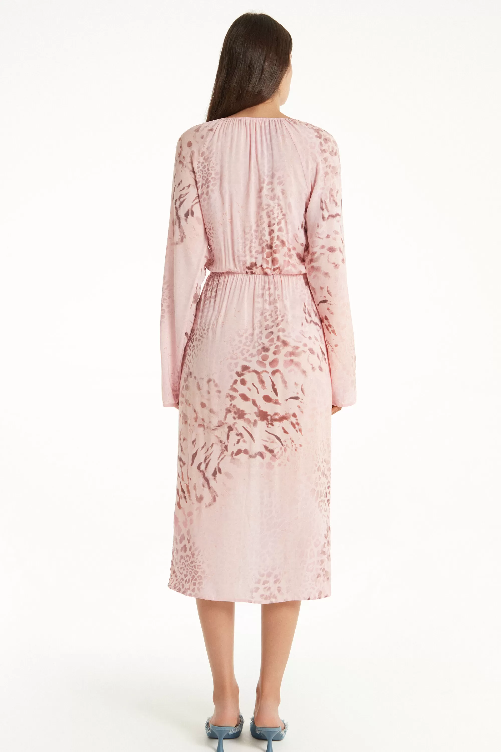 Discount Vestito Midi Maniche Lunghe Tela Viscosa - Vestiti E Tute - Donna | Vestiti e Tute