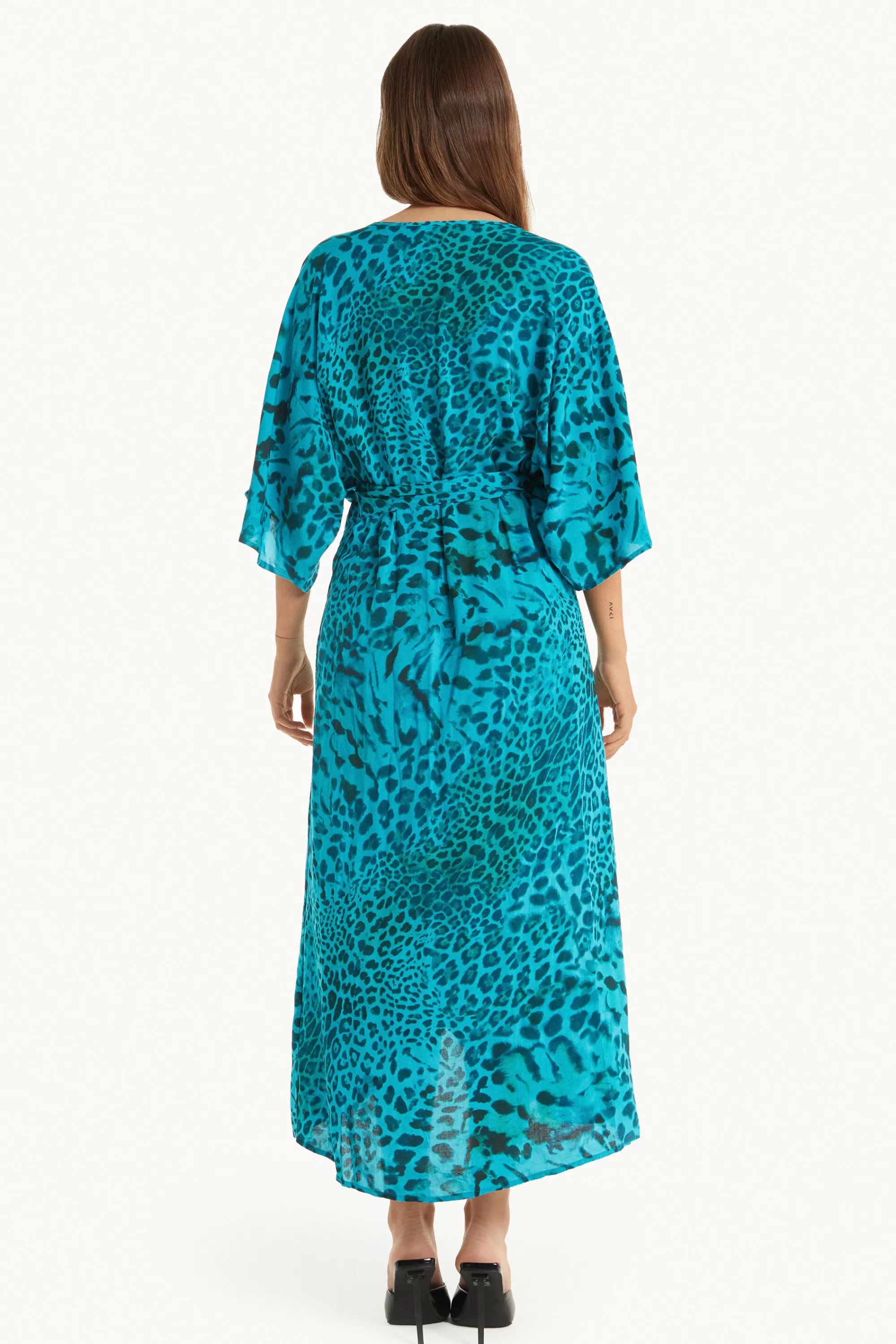 Cheap Vestito Midi Mezza Manica Con Incrocio In Tela Viscosa - Vestiti E Tute - Donna | Vestiti e Tute