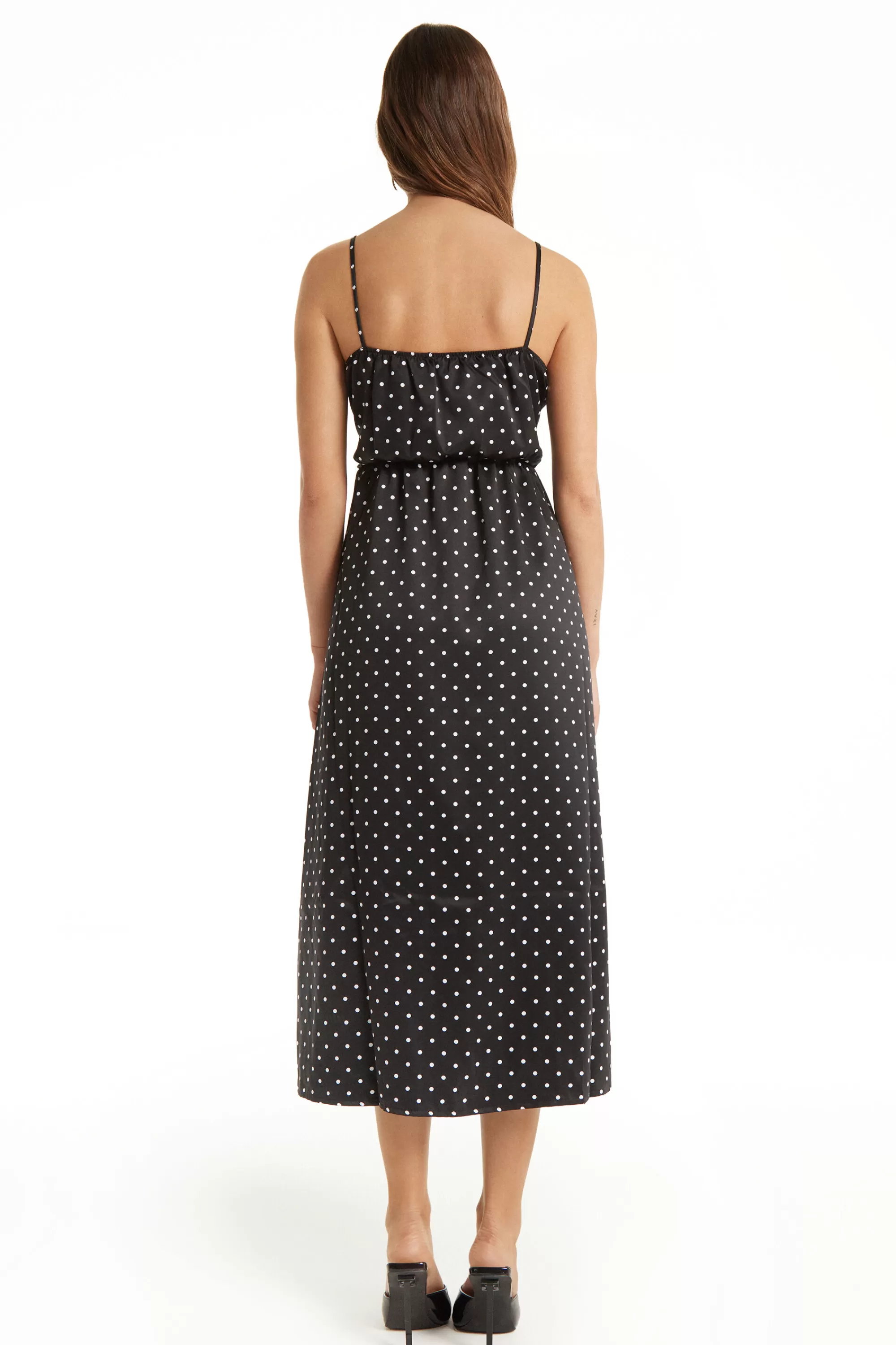 New Vestito Midi Spalline Sottili In Raso E Pizzo - Vestiti E Tute - Donna | Vestiti e Tute