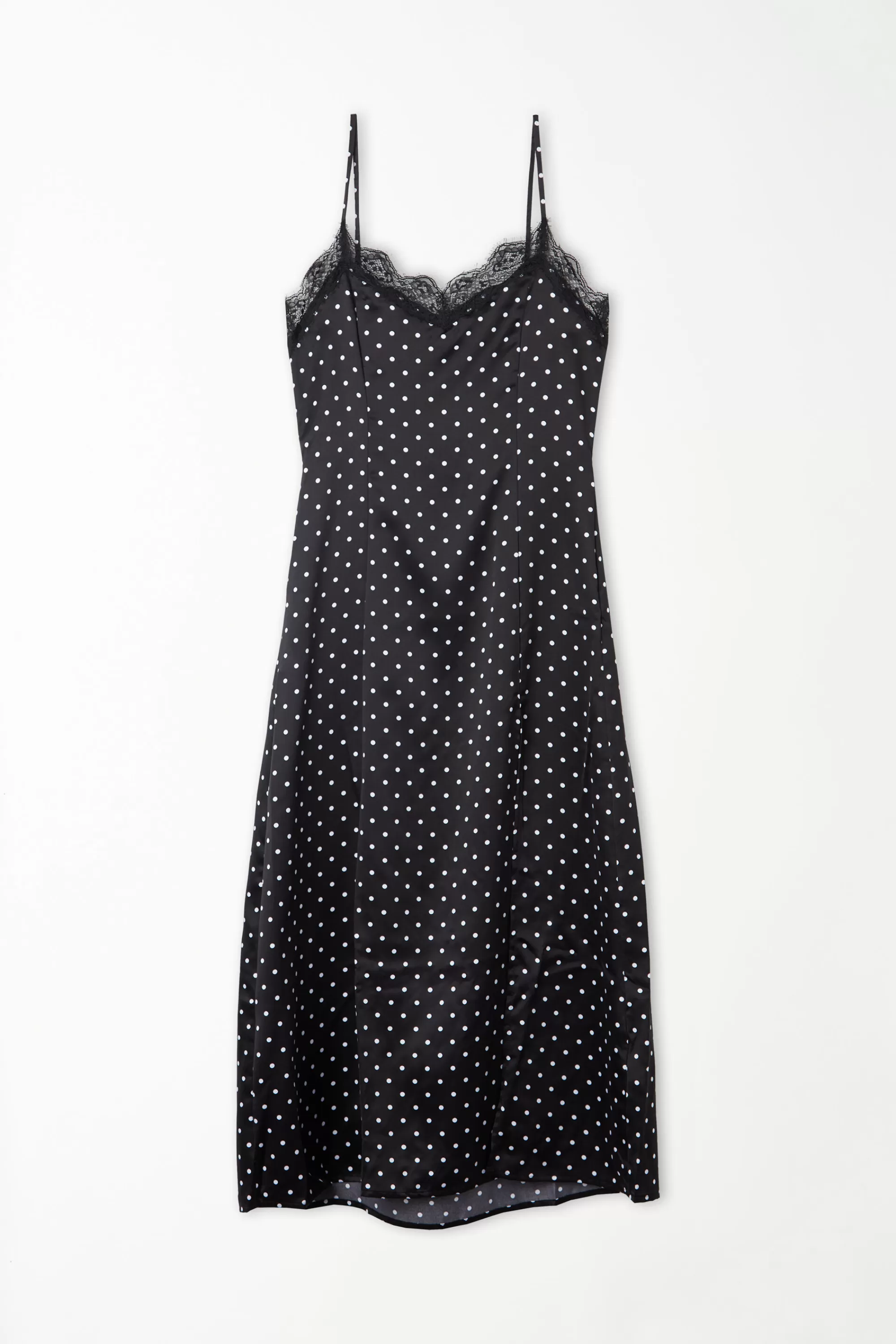 New Vestito Midi Spalline Sottili In Raso E Pizzo - Vestiti E Tute - Donna | Vestiti e Tute