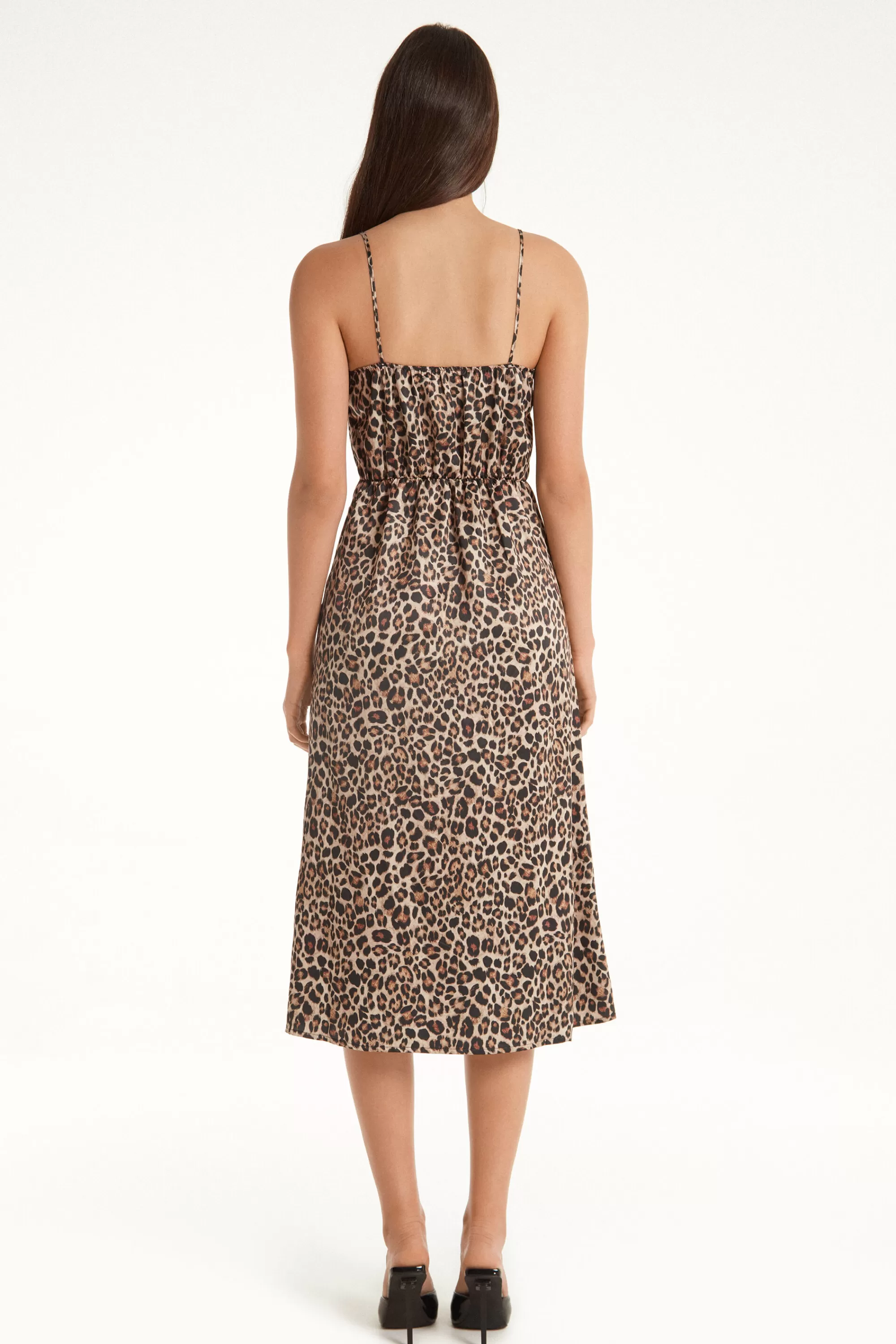 Hot Vestito Midi Spalline Sottili In Raso E Pizzo - Vestiti E Tute - Donna | Vestiti e Tute