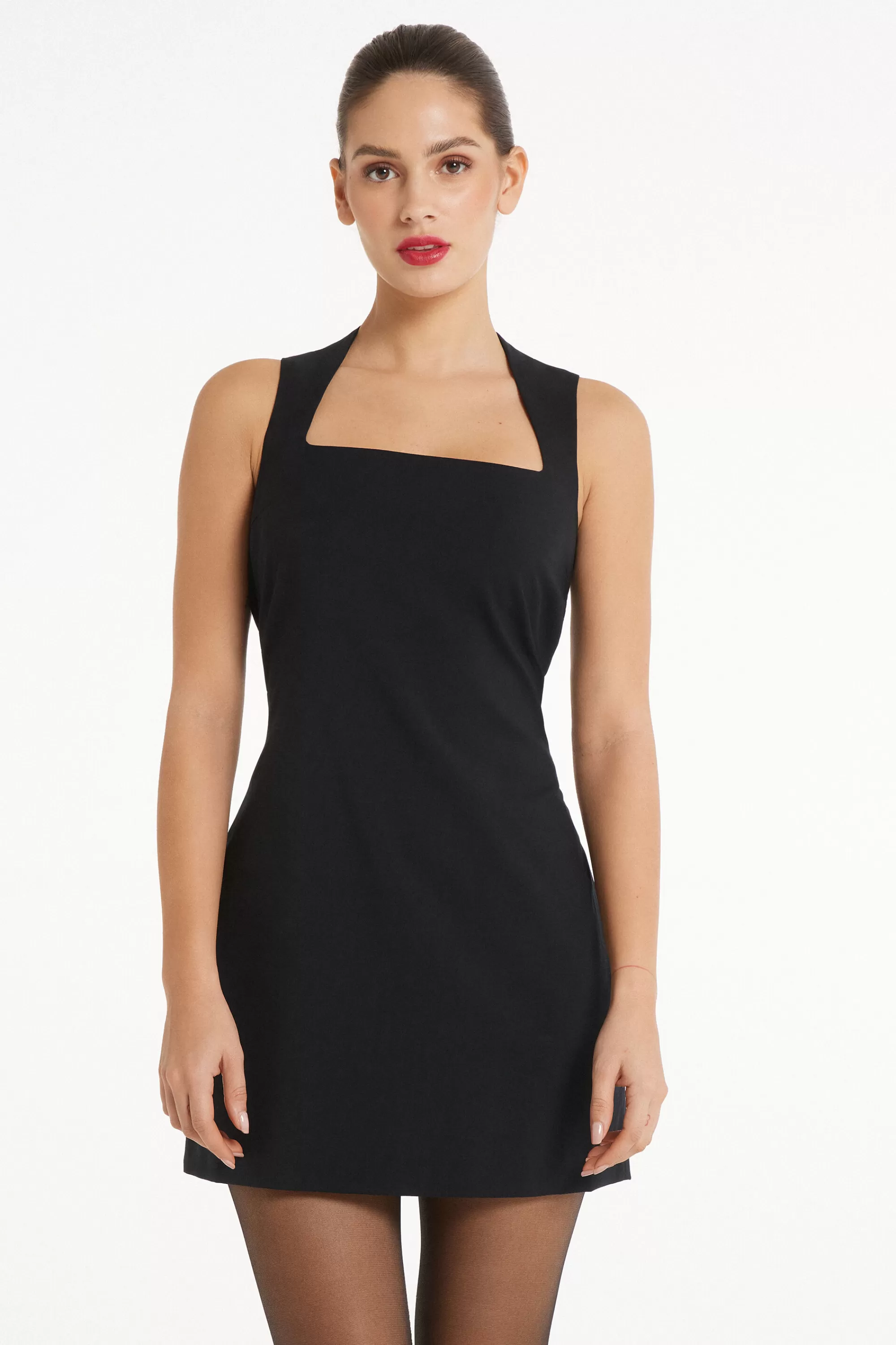 Best Sale Vestito Tubino Corto Senza Maniche In Tela - Vestiti E Tute - Donna | Vestiti e Tute